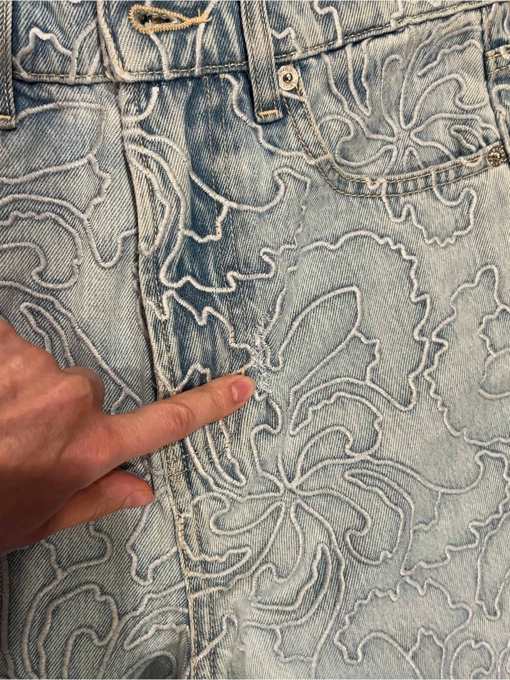 VERONICA BEARD TAYLOR HIGH WAISTED EMBROIDERED FLORAL JEANS SUN SPARK - Picture 14 of 14
